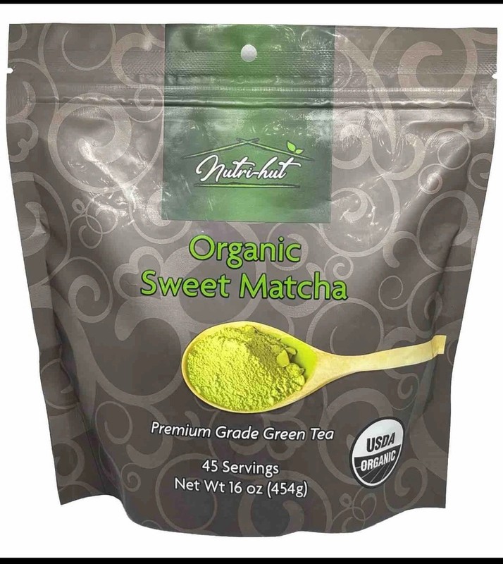 Nutri-hut Organic Sweet Matcha Premium Grade Green Tea 16 oz USDA Organic