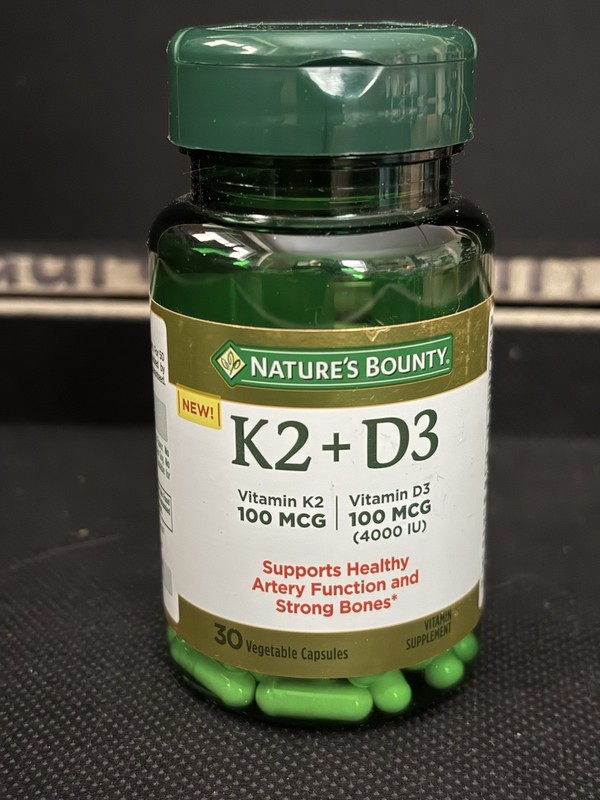 Nature’s Bounty Vitamin K2 100mcg D3 100mcg 30 Capsules Artery Bone Support