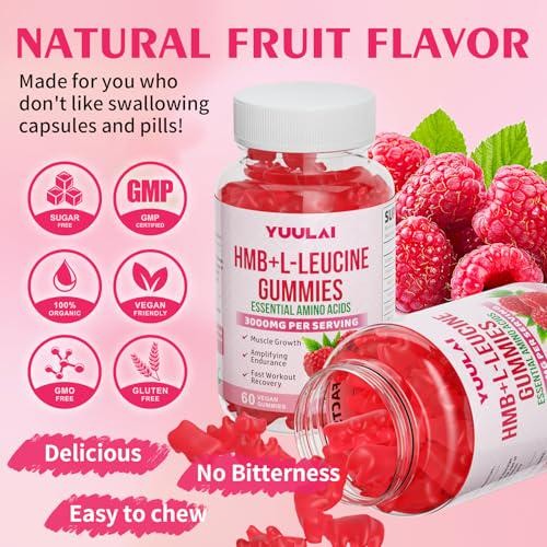 YUULAI HMB and L-Leucine Gummies, 3000mg HMB and Leucine Amino Acid for Men for gallery