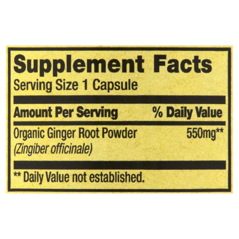 Ginger Root Digestive Health Supplement Capsules, 550mg, 100 Count gallery