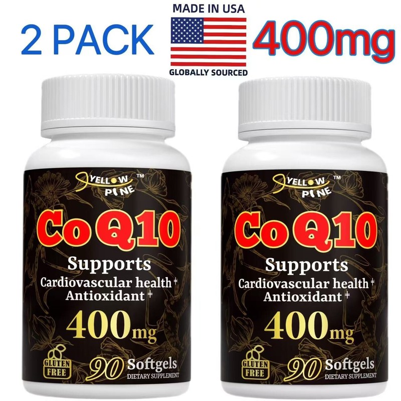 💖Yellow Pine 💖High-Strength CoQ10 400mg , 90 softgels , 2 Pack