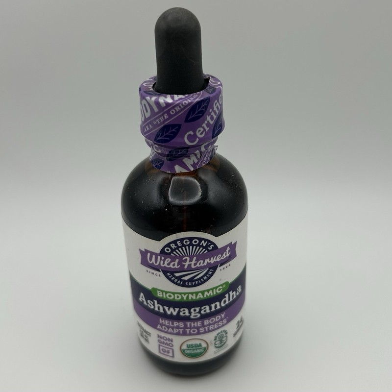 Oregon’s Wild Harvest Biodynamic Ashwagandha Extract 2 fl oz (59 ml) Exp 07/2029