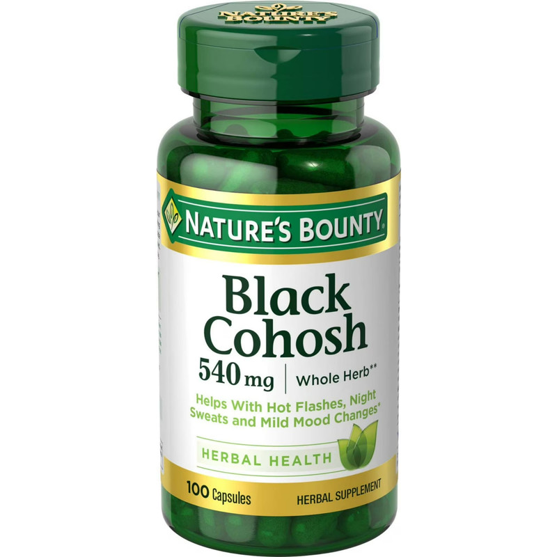 Nature’s Bounty Black Cohosh Root Herbal Menopausal Support 540mg 100 capsules