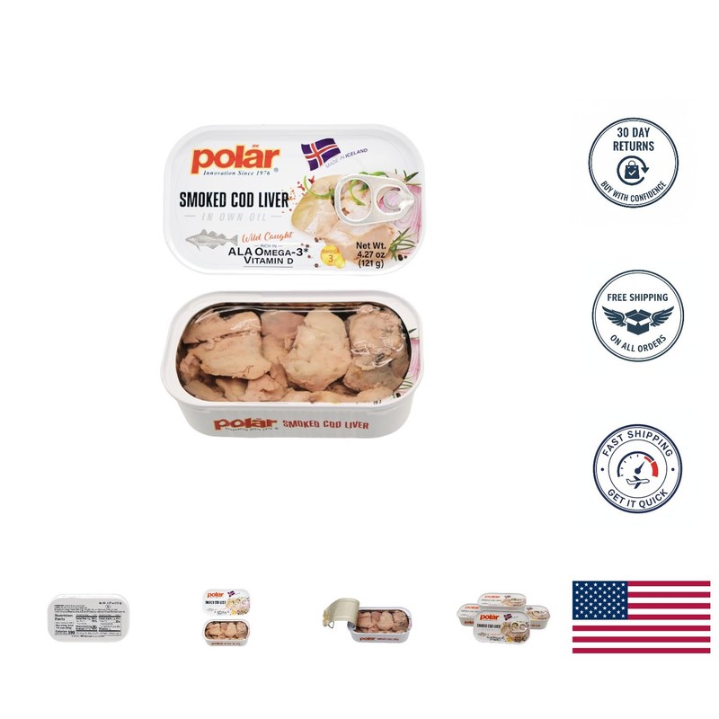 Delicious Smoked Cod Liver in Oil 4.27oz – Rich in Omega-3, Preservative-Free