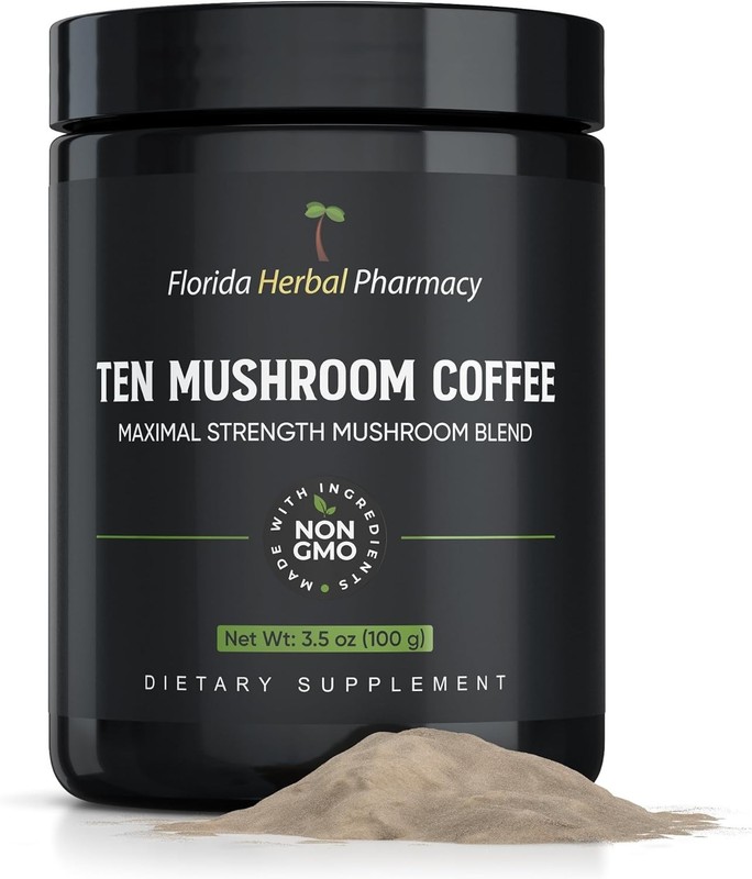 Florida Herbal Pharmacy, Maximal Strength Ten Mushroom Coffee 10:1 Extract