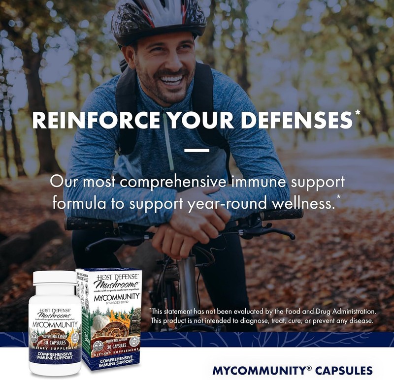 Host Defense MyCommunity Capsules - 17 Species Blend Mushroom Supplement for Imm gallery