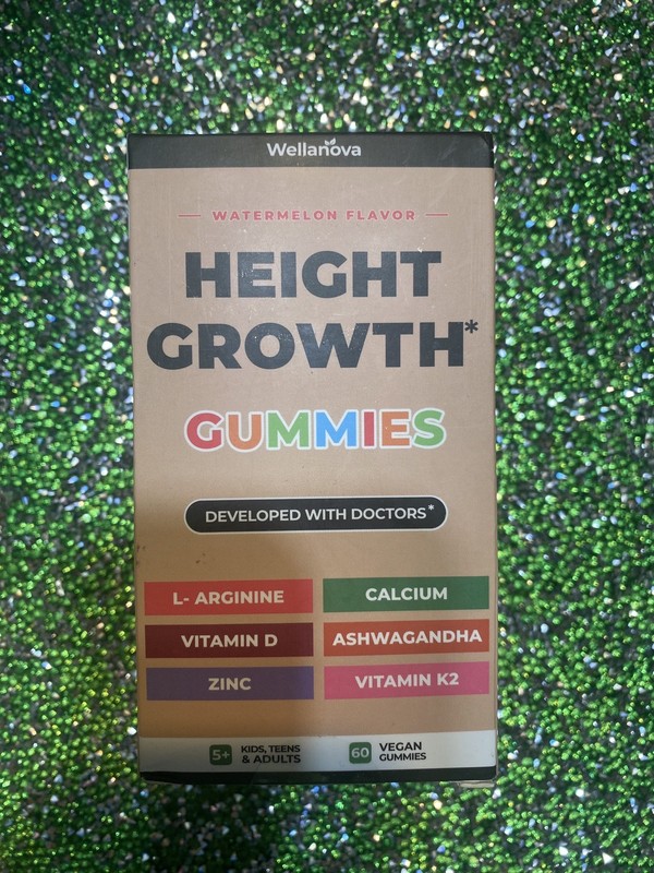 Wellanova Height Growth Gummies 60 Vegan Gummies Watermelon Flavor