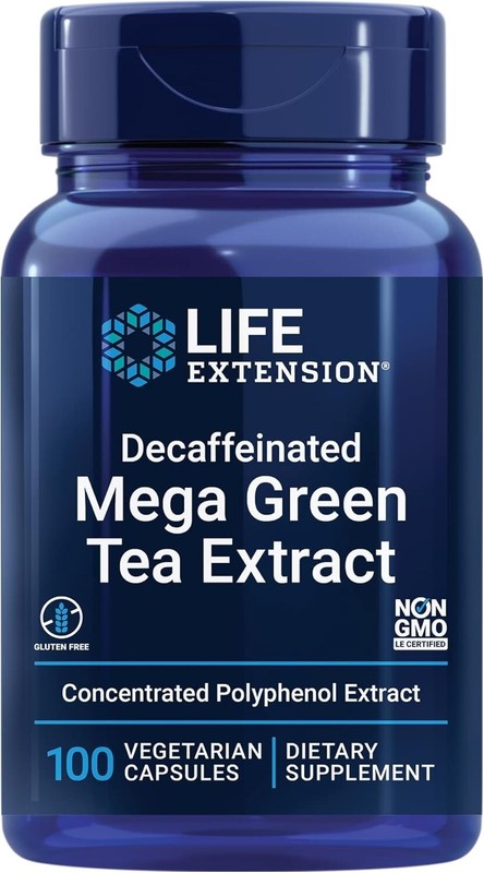 Life Extension Decaffeinated Mega Green Tea Extract 725 mg 100 Veg Caps