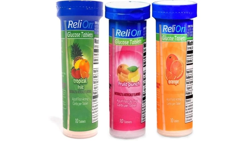 ReliOn Glucose Tablets Fruit Punch Flavor – 6 Pack of 10 Tablets