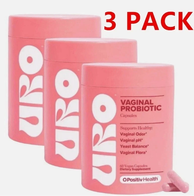 3 PACK URO O Positiv Vaginal Probiotics pH Women for Balance w/ Prebiotic 180 ct