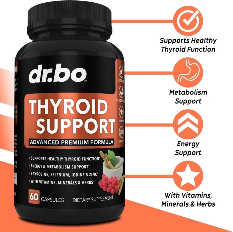 Dr.Bo Thyroid Support Women & Men Supplement-Natural Metabolism,Mood & Energy