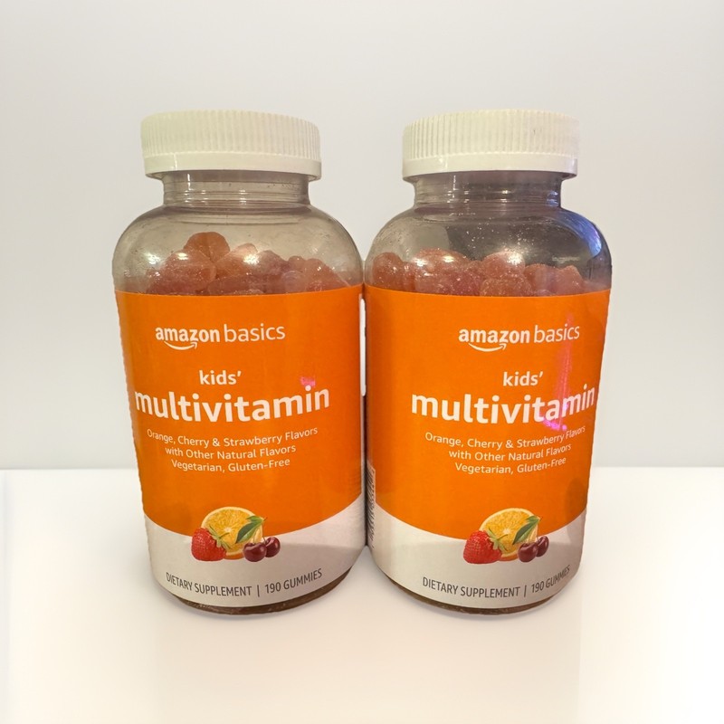 Amazon Basics Kids’ Multivitamin, 190 Gummies X2 Lot Of 2 Bottles 380 Total