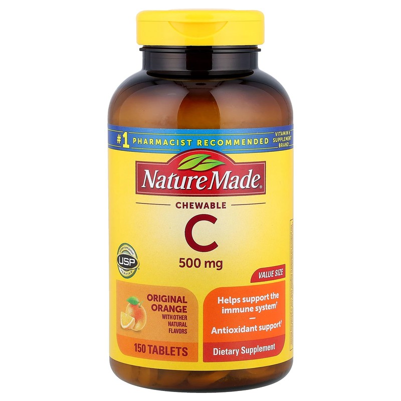 Vitamin C Chewable, Original Orange, 500 mg, 150 Tablets