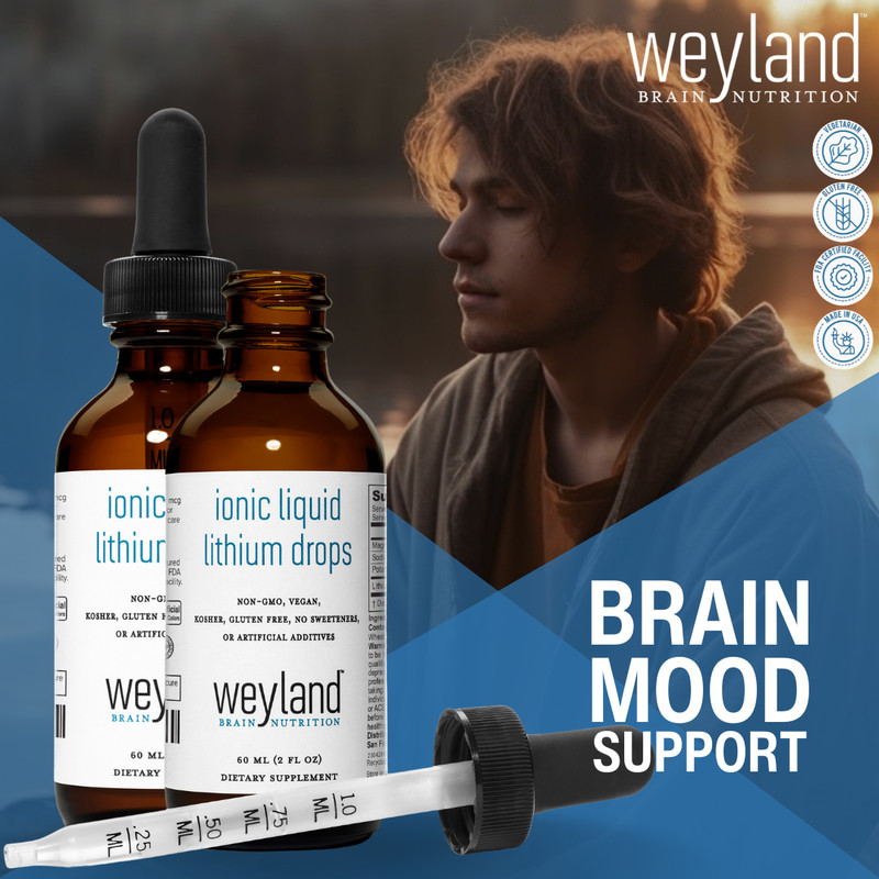 Ionic Lithium Magnesium Drops 60mL Brain and Mood Supplement, Weyland
