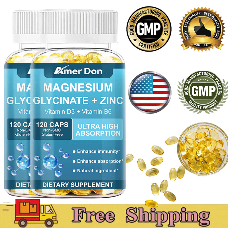 Magnesium Glycinate 500mg 120/240 Caps Support Sleep Stress Relief Bone Health