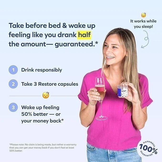 2 Cheers Restore | Supplement with DHM + L-Cysteine | Feel Better after Drinking gallery