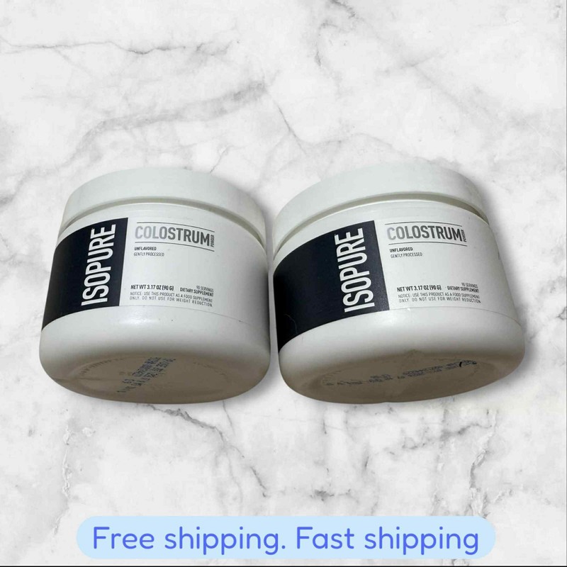 FOR 2 Isopure Colostrum Unflavored Supplement Powder The 3.17oz EXP2026+ NEW