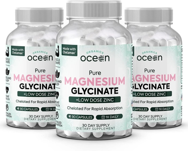 Organics Ocean Pure Magnesium Glycinate for Women and Men ULES SEALED