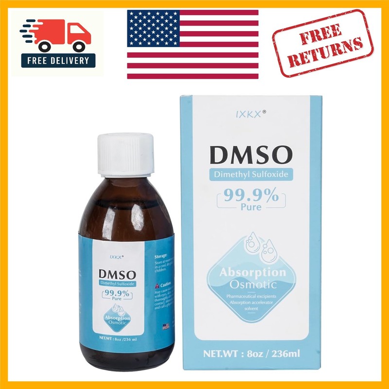 99.99% Pure DMSO Liquid 8oz – Quality in Protective Amber Bottle