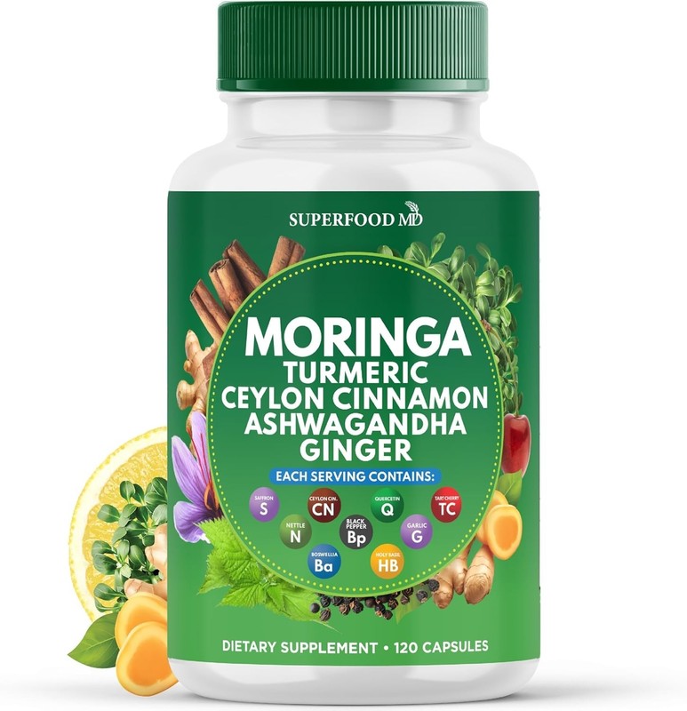 Moringa Turmeric Ginger Capsules for Joint Immune & Antioxidant Support 120 caps