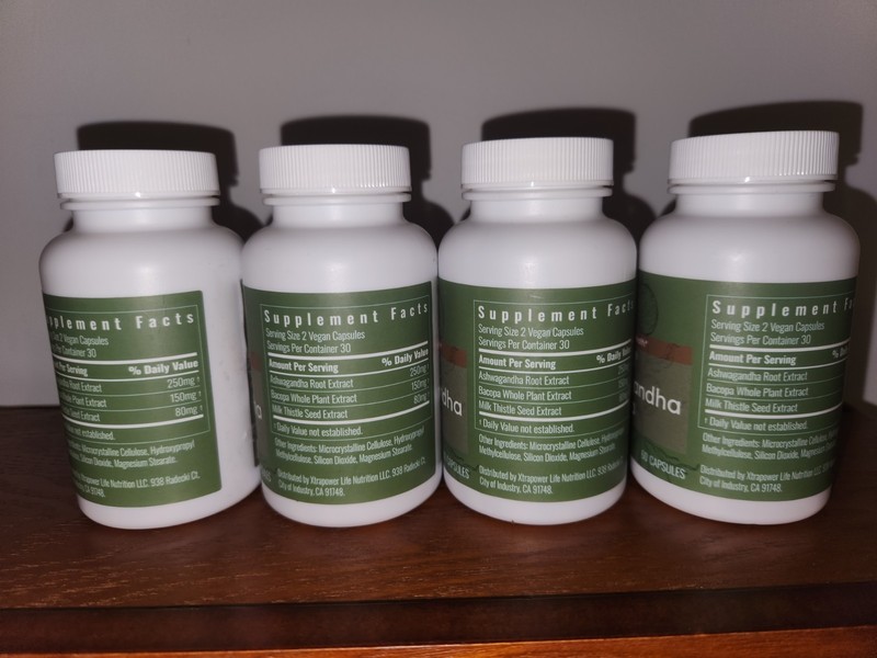 Set Of FOUR Upbe KSM-66 Ashwagandha & Bacopa Dietary Supplement 60 Capsules NEW gallery