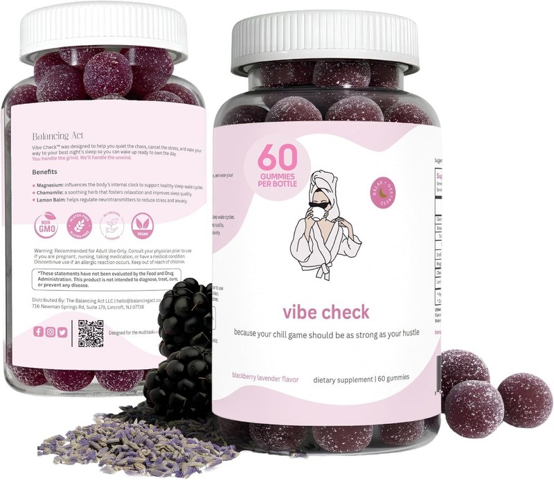 Vibe Check Magnesium Gummies for Women – Melatonin-Free Calm & Relaxation. 11/26