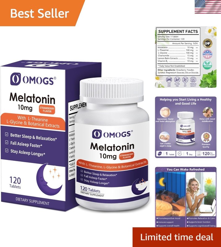 10mg Non-Habit Forming Melatonin with L-Glycine – 120-Day Sleep Support Supply