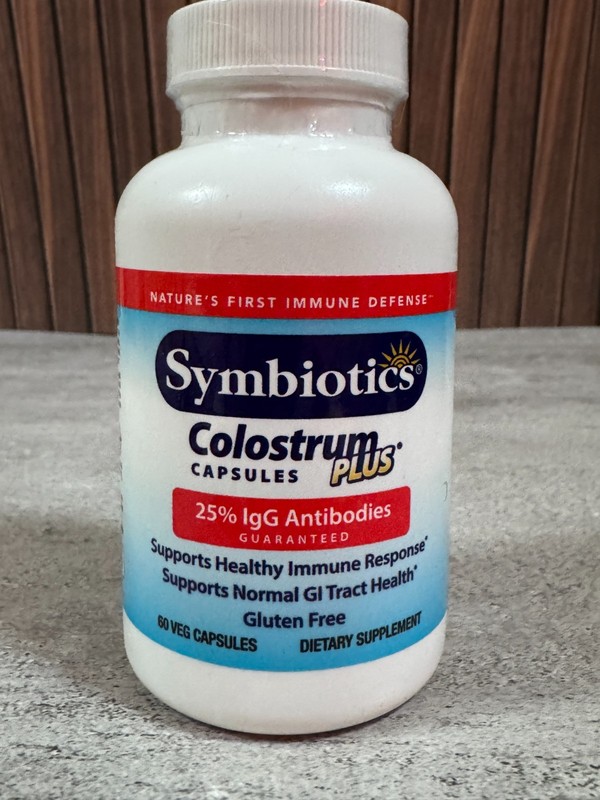 Symbiotics Colostrum Plus 60 Veg Capsules 25% IgG New Gluten Free Immune Support
