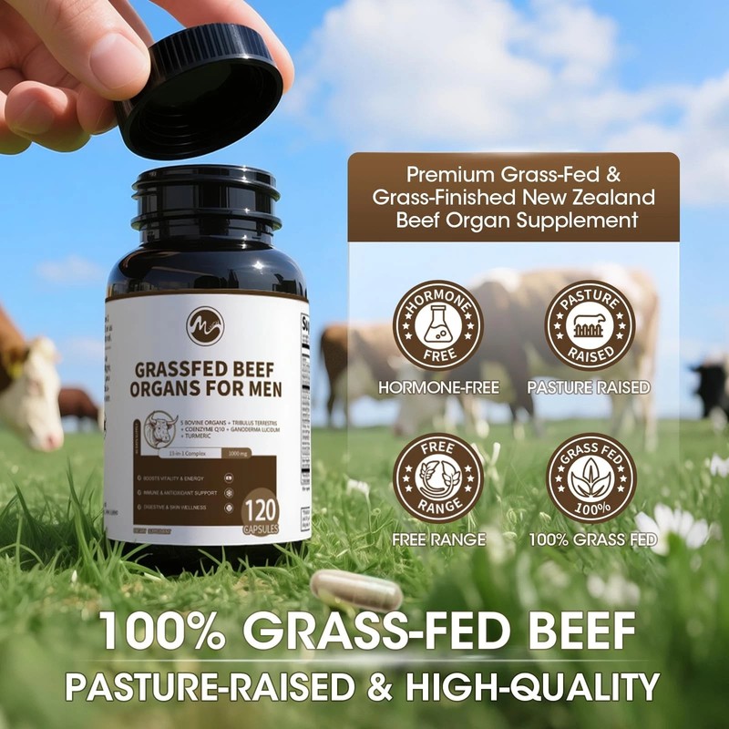 M inch Beef Organs Supplement, Beef Liver Capsules, with Kidney, Pancreas, Tr... gallery
