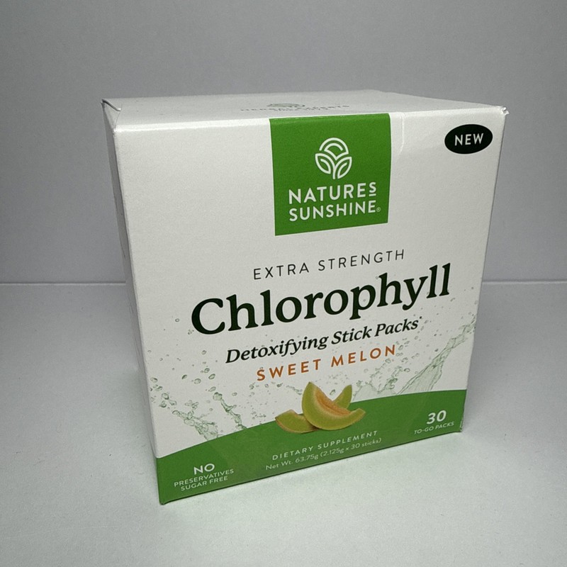 Nature’s Sunshine Chlorophyll Stick Packs Sweet Melon Daily Detox 30 Count NEW