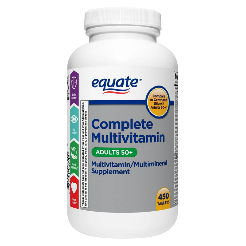 Equate Complete Multivitamin/Multimineral Supplement Tablets,Women 50+,200 Count