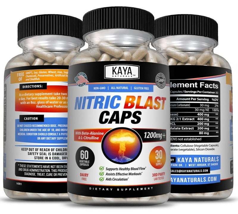 Nitric Blast 60ct L Arginine L Citrulline Nitric Oxide Preworkout Beta Alanine gallery