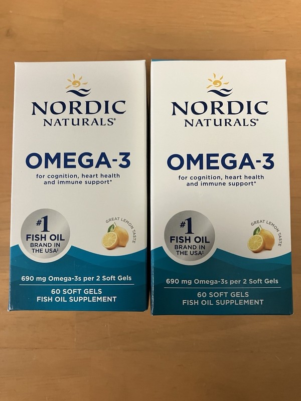 2 Pk. Nordic Naturals Omega-3 690mg Lemon Flavor – 120 Total Soft Gels