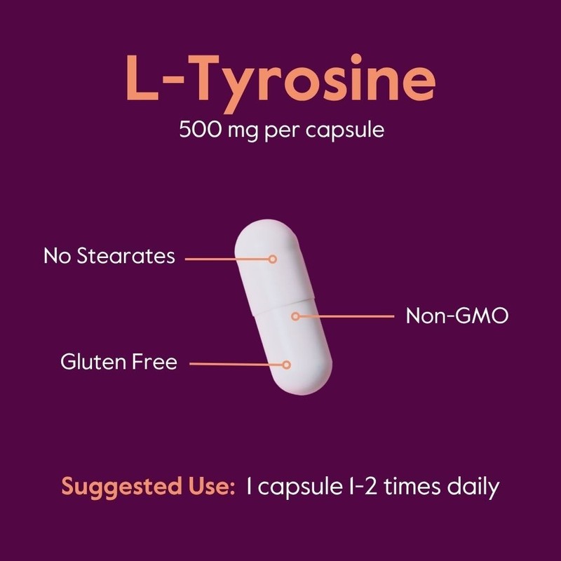 Bestvite L-Tyrosine 500mg (240 Capsules) - No Stearates - Non GMO - Gluten Free gallery