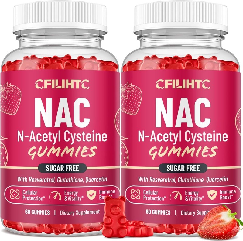 NAC Chewable Gummies 600mg Antioxidant Supplement 2 Pack Free Ship