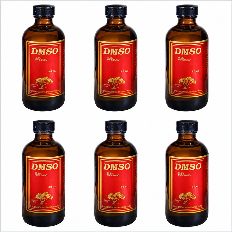 99.9% Pure DMSO Liquid; 70% DMSO and 30% Distilled Water – 8 fl. Oz ((Pack of 6)