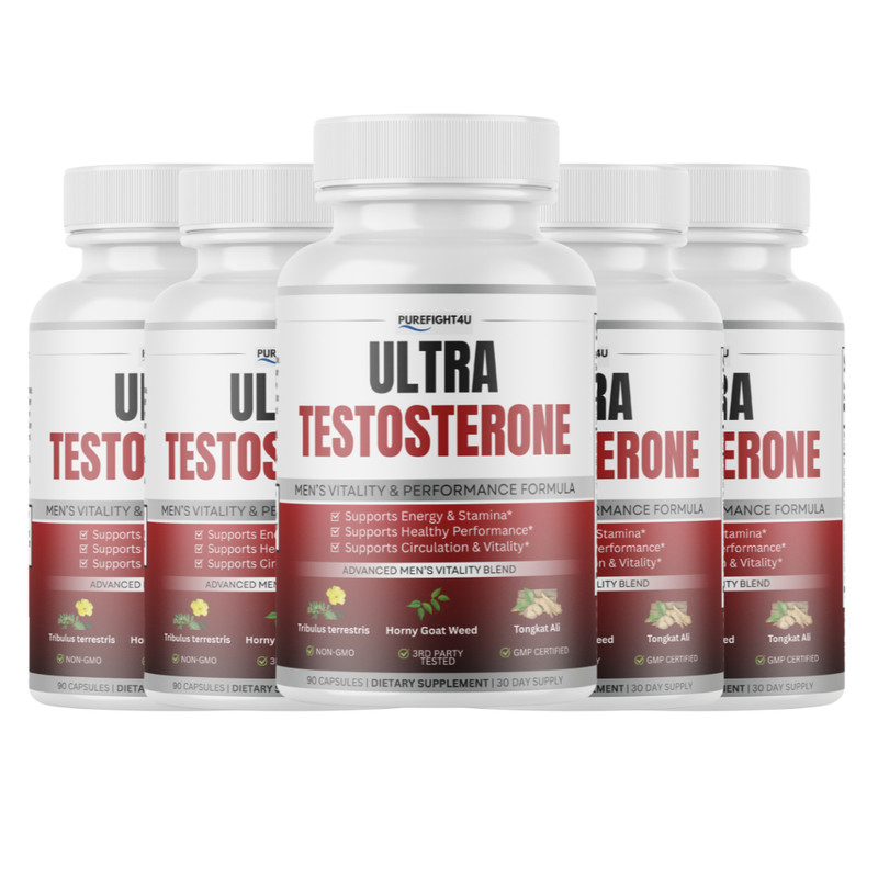 Ultra Testosterone Booster Supplement Formula for Men’s Vitality – 5 Bottles