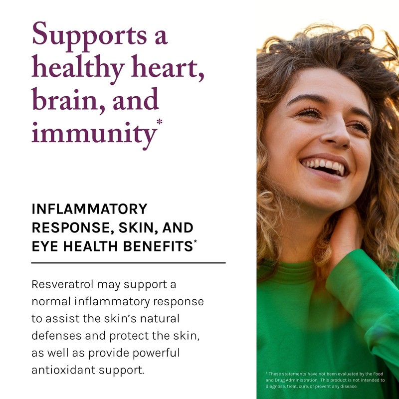 Reserveage, Resveratrol for Heart and Cellular Health, Healthy Aging 60 Capsules gallery