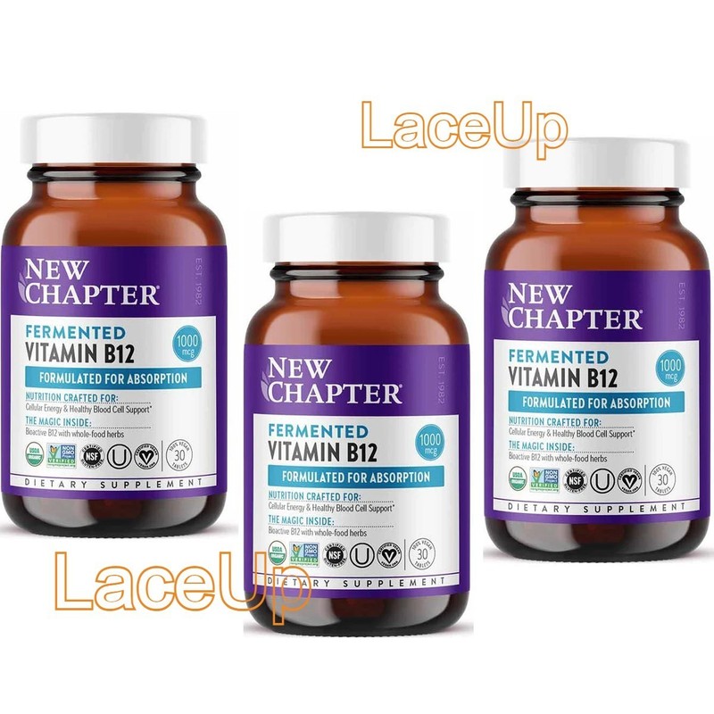3x 30 ea / 90 total New Chapter Fermented Vitamin B12 * EXPIRE 2027