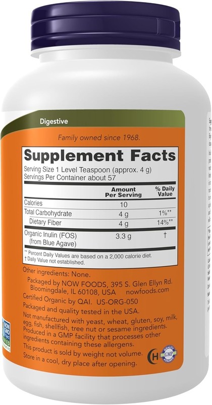 Now Foods Organic Inulin Prebiotic Pure Powder, 8 oz. gallery