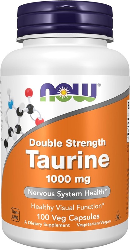 NOW Supplements, Taurine 1,000 mg, Double Strength, 100 Count (Pack of 1)