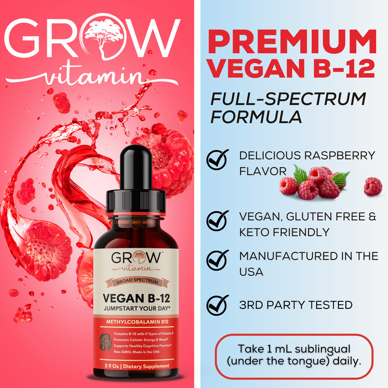 Gotas Liquidas Sublinguales De Vitamina B12 Veganas - Hecho por Grow Vitamin gallery