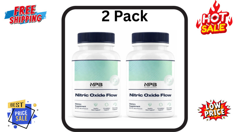 2 Pack Nitric Oxide Flow Blood Pressure Support Improve Circulation