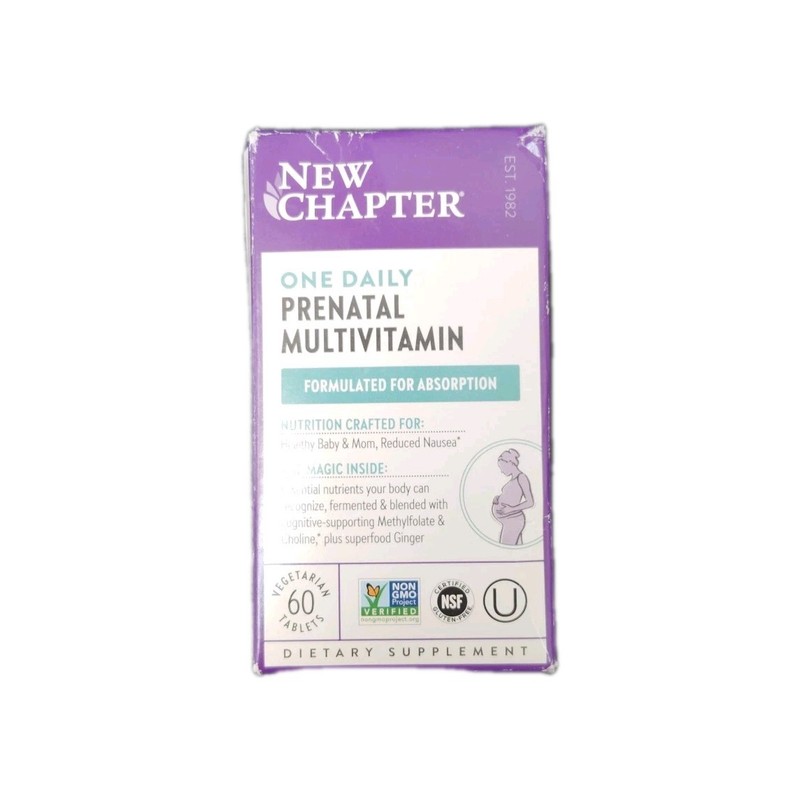 New Chapter Prenatal Multivitamin Tablets One Daily – 60 Veg Tabs *EXP 6/2027