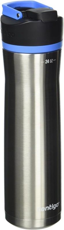 Contigo Cortland Chill 2.0 24oz (Single Pack), Stainless Steel w/ Blue Poppy
