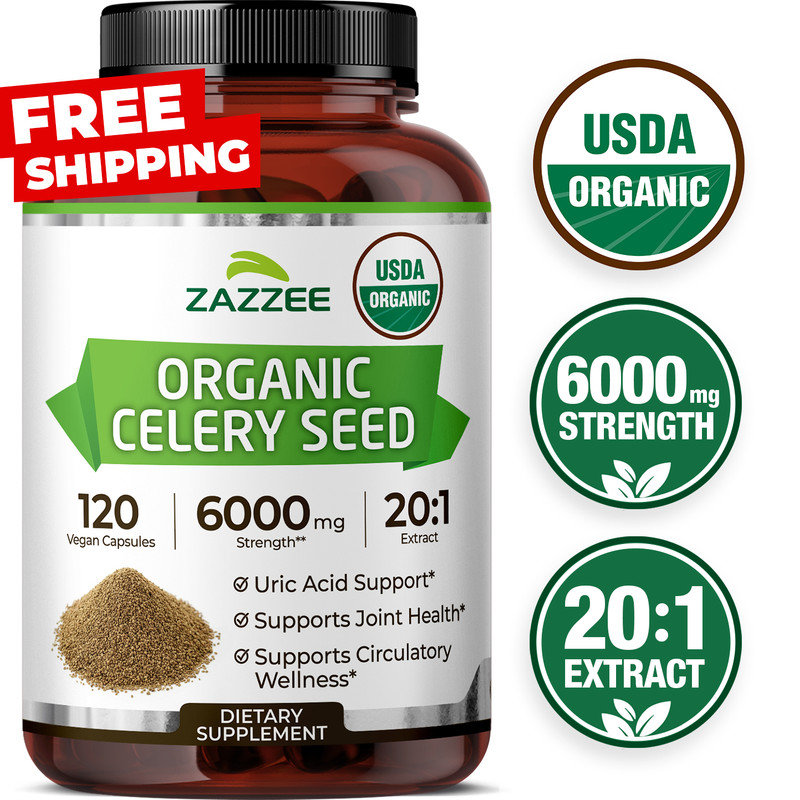 Zazzee Organic Celery Seed Extract Capsules