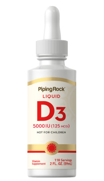 Liquid Vitamin D3 5000 IU, 2 fl oz (59 mL) Dropper Bottle