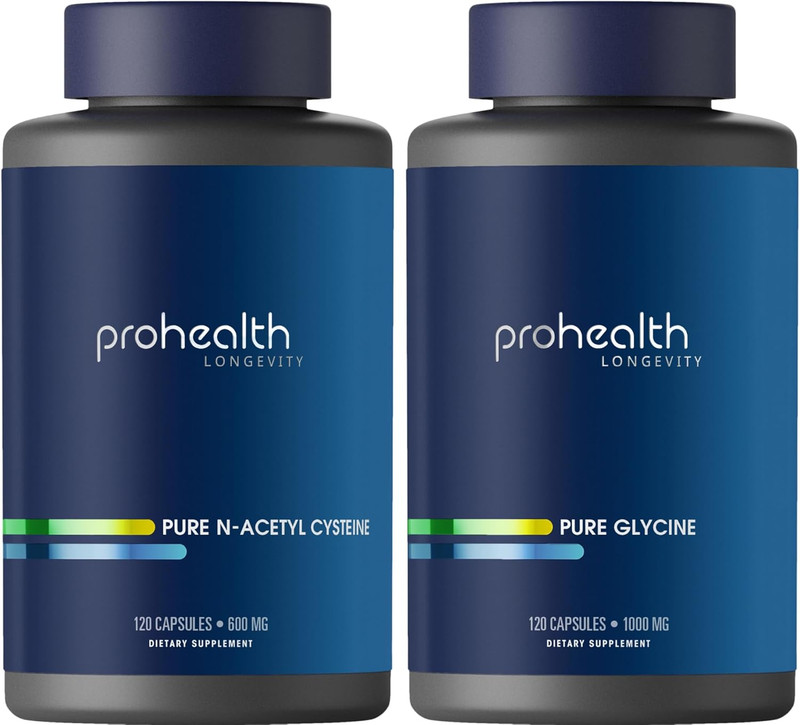 ProHealth Glycine 1000 mg plus NAC 600 mg, dual pack, 120 caps each