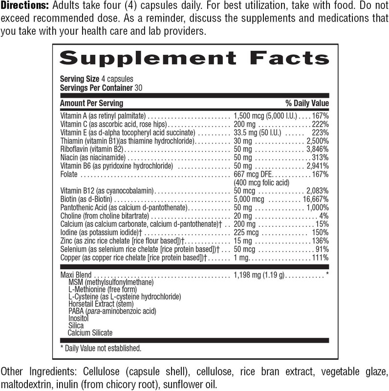 Maxi-Hair Plus Biotin, Supports Healthy Hair, Skin and Nails, Daily Supplemen... gallery