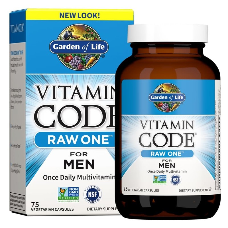 Garden of Life Vitamin Code Raw One for Men, 75 Count (Pack 1), No Color